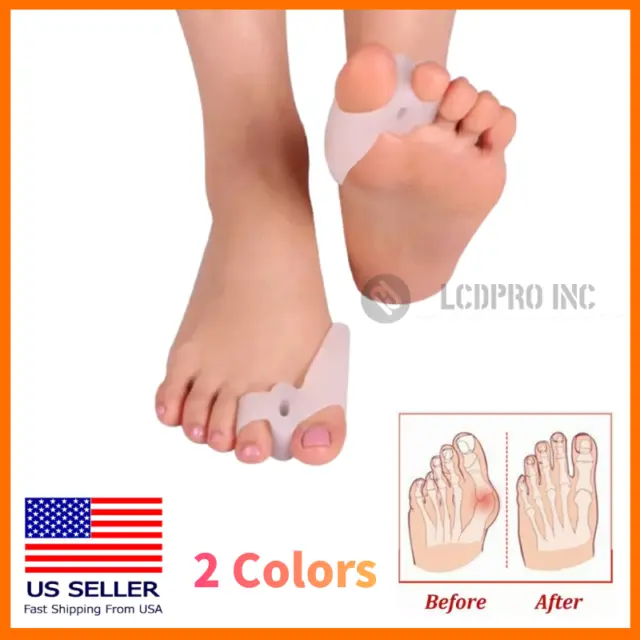 1 Pair Silicone Gel Bunion Toe Corrector Orthotics Straightener Separator Pain