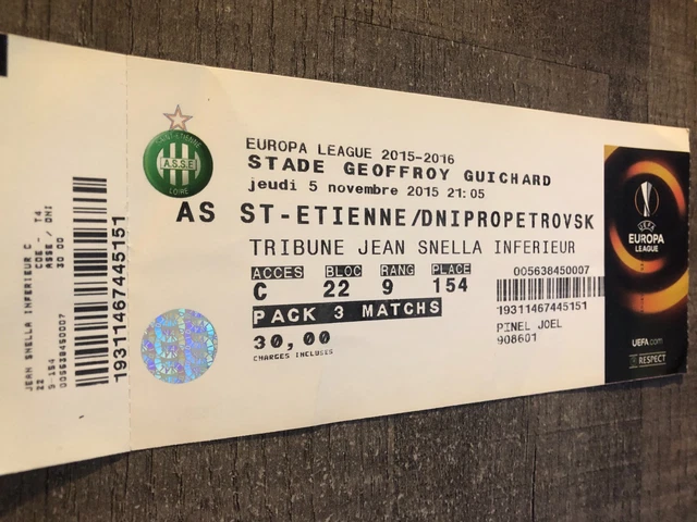 Match AS Saint-Étienne - Inter Milan, 4eme journée de groupe Europa League (2014-2015