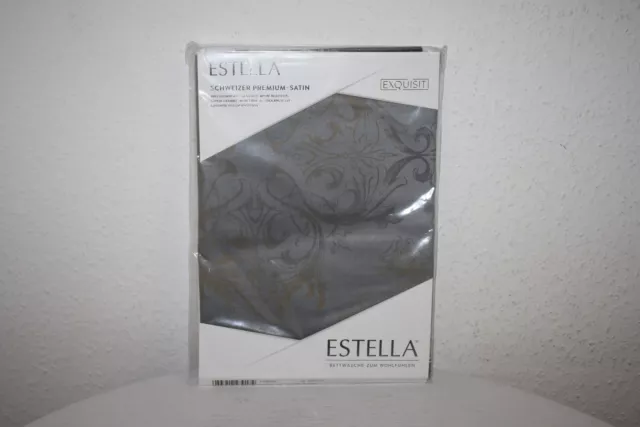 Estella Schwaeizer Premium Satin 100% Baumwolle 1 Kissen 50x70cm Grau Neu MwSt