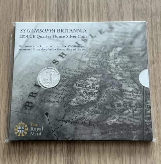 SS Gairsoppa Britannia 2014 UK Quarter-Ounce Silver Coin BUNC - Sealed