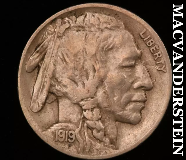 1919 Buffalo Nickel - Scarce  Extra Fine  Better Date  #U4047