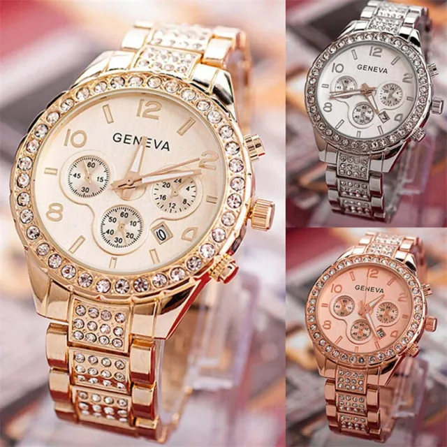 Reloj De Pulsera Cuarzo Negocios Para Mujer Marca De Lujo Con Diamantes Elegante