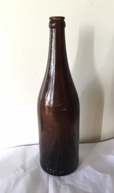 old vintage King Brown long neck amber glass beer bottle West Australian WA