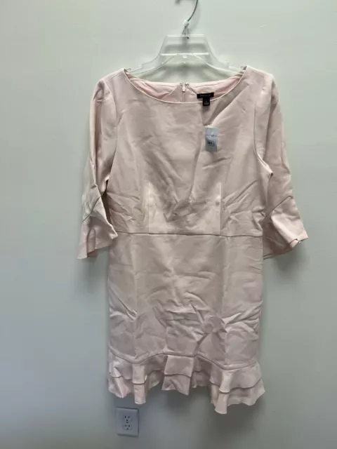 Ann Taylor soft pink dress sz 10  flutter sleeves, double weave