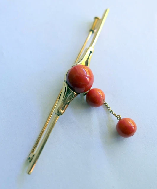 Broche Ancienne Art Déco - Argent Massif 925 Avec Cabochon Vert, Occasion