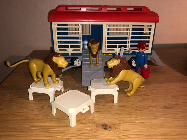 PLAYMOBIL 3514 ZIKUS-KÄFIGWAGEN KLICKY LÖWE KOMPLETT / 1979