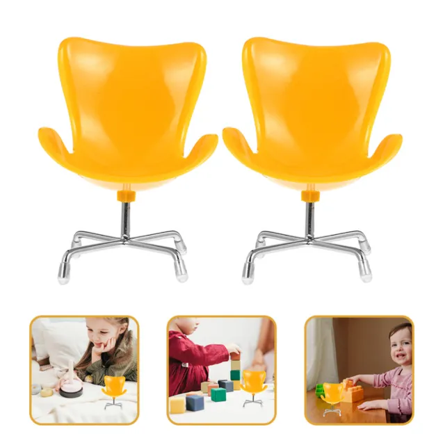 2 piezas silla de huevo silla mecedora miniatura juego de juegos para niños silla giratoria