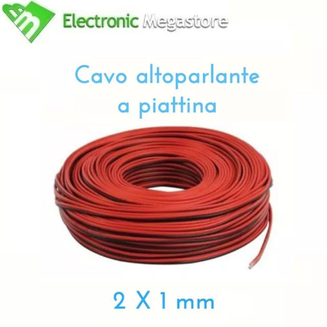 CAVO ALTOPARLANTE CASSE AUTO AUTORADIO COLLEGAMENTO BIPOLARE DA 10 A 100M 1.0mm