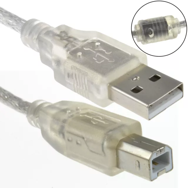 PRO CLEAR USB 2.0 Hi-Speed A nach B Kabelleitung für Drucker/Scanner 24AWG Ferrit 3