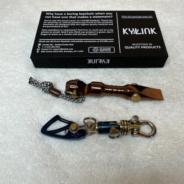 KYLINK Carabiner Split Car Key Ring, EDC Keychain Silver Sport Bike Swivel  Key