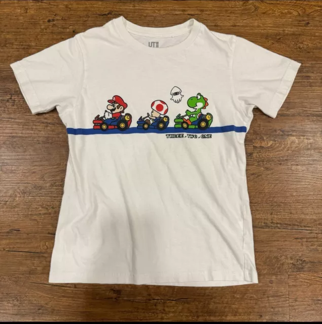 UNIQLO NINTENDO MARIO Bro. Mario Kart Graphic T Shirt Kid's Boy's Girl ...