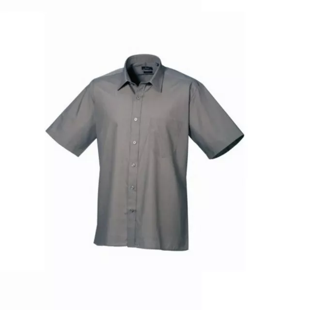 Premier  Camisa de poplin de manga corta para chico hombre (PC3227)