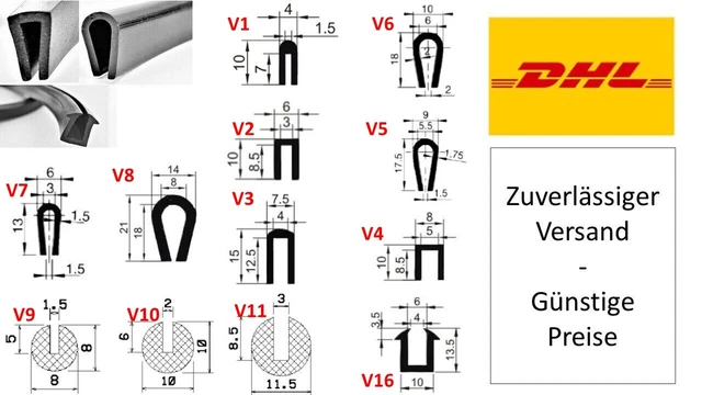 Selbstklebender Kantenschutz 6m - U-Profil Gummi Für Türen & Kanten