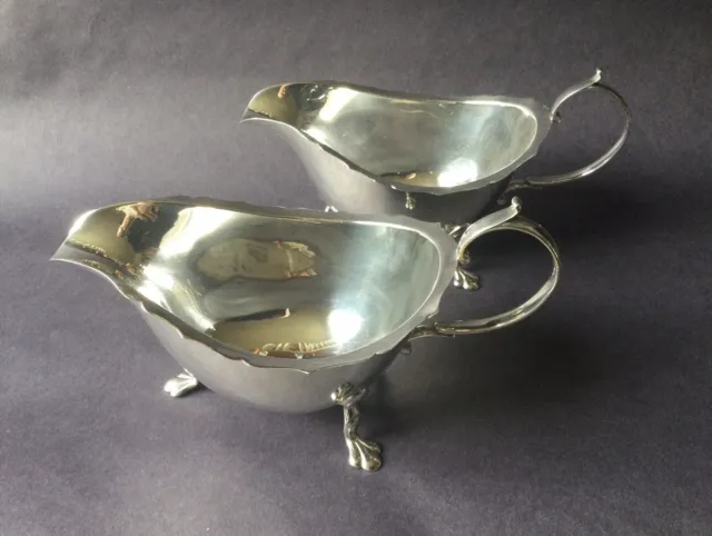 Pair of Solid Silver Sauce Boats - Matching Hallmarked Birmingham 1934