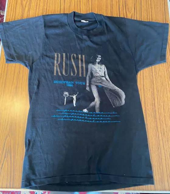 Used Rush Black T Shirt Vintage Rock T Shirt Medium European Tour 1980