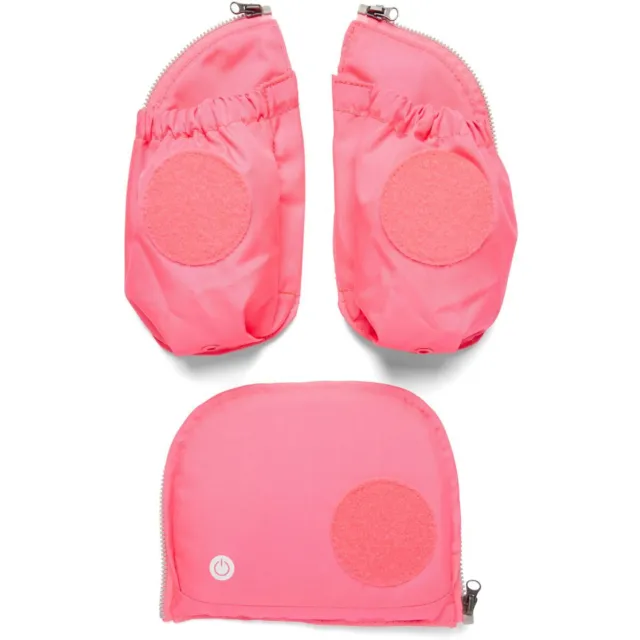 Ergobag Seitentaschen LED Fluo Zip-Set (3-tlg.), Pink