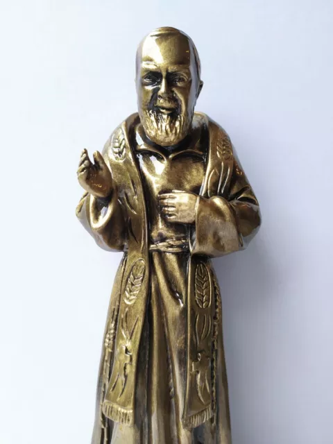 Statue von San Pater Pio CM 40 IN Harz Anstand Bronze Herstellung Basteln 2