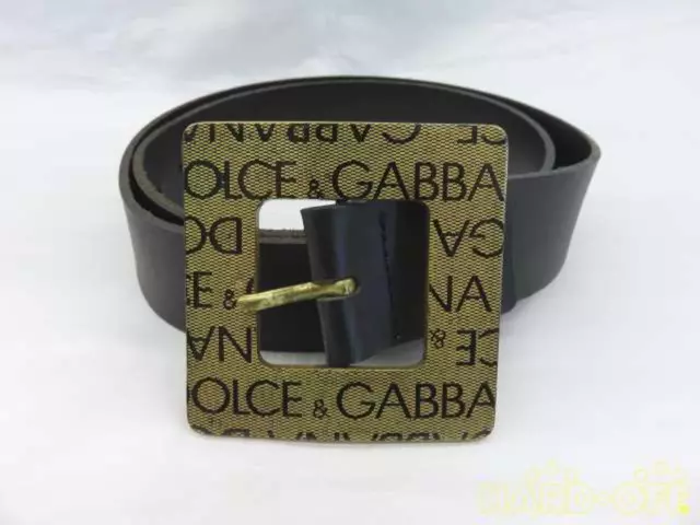 Dolce & Gabbana Square Logo Buckle Leather Belt Black Length 100cm Width 3.6cm