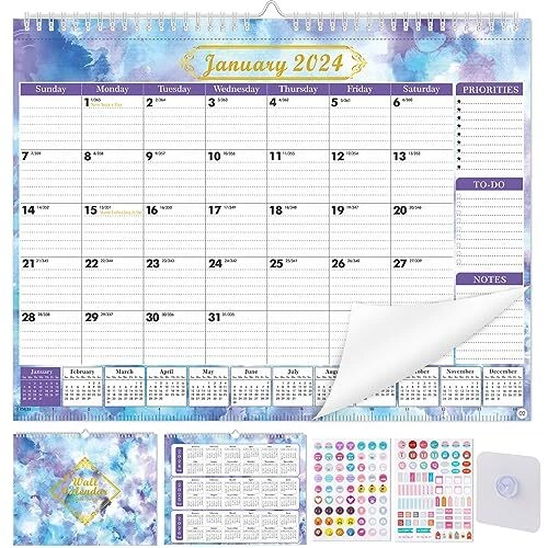 20242025 LARGE WALL Calendar with DIY Stickers & Adhesive Hooks 18