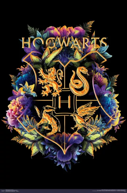 The Wizarding World: Harry Potter - Floral House Crests Poster