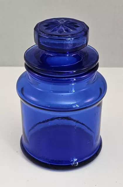 Vintage Vicks Vaporub Cobalt Glass (Empty) Apothecary Jar