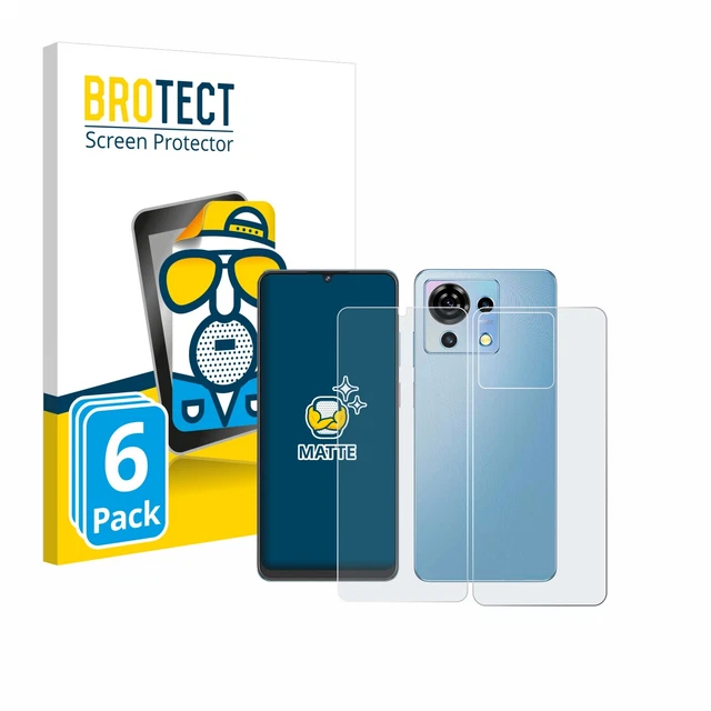 Pack De 6 Films Protecteurs Anti-Reflets BROTECT Pour ZTE Blade A55 - Écran Mat Et Résistant