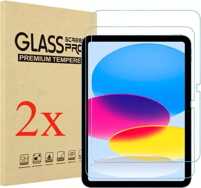 2X Tempered Glass Screen Protector For Apple iPad 10th 9th 8th 7th 6th Gen Air 5