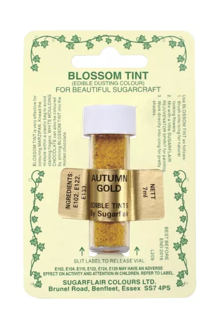 Sugarflair "Blossom Tint" - essbare Puderfarbe - Farbe: Herbst-Gold 2g