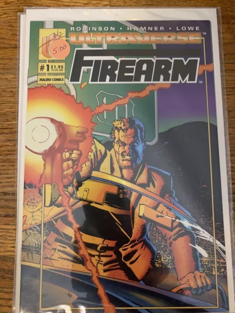 MALIBU COMICS ULTRAVERSE FIREARM #1 SEPT 1993 NM Unread Free Bag And Board