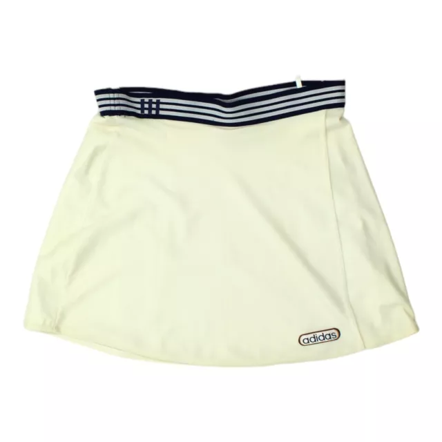 Adidas Womens White Nylon Spandex Tennis Skirt | Vintage 90s Sportswear VTG