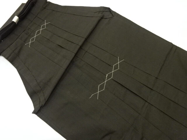 81953# Japanese Kimono / Mens Umanori Hakama (Pants Type) / Woven Stripe