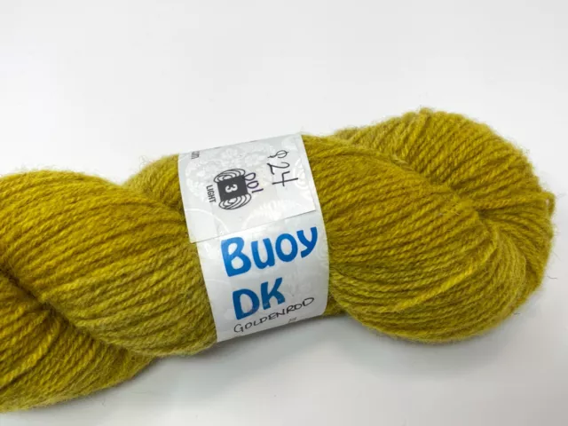 Hipstrings Indie 3-ply Hand Dyed Wool Yarn "Goldenrod" Yellow DK Mixed Wool