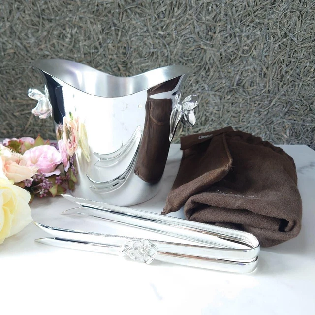 Christofle Silverplate Belle Epoque Champagne ice Bucket Ice tong set