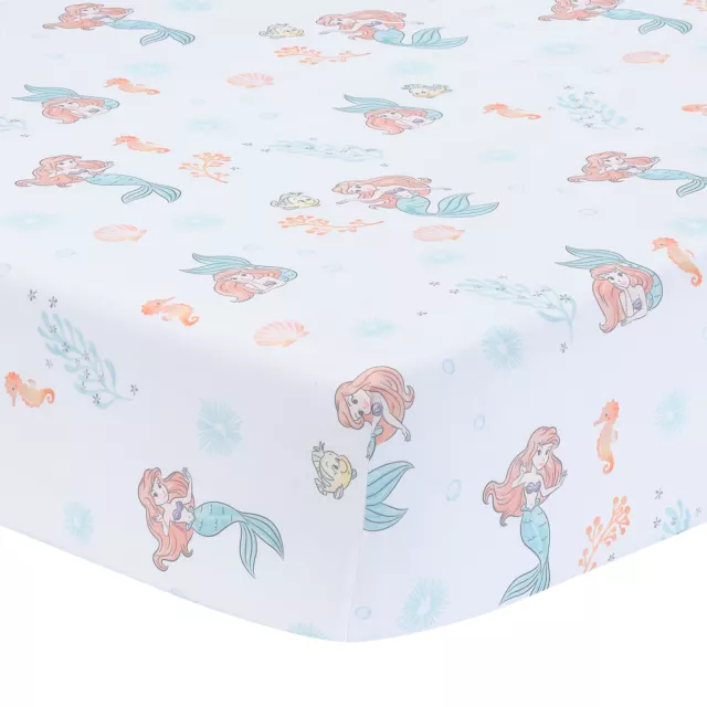 Bedtime Originals Disney Baby The Little Mermaid White Fitted Crib Sheet - Ariel