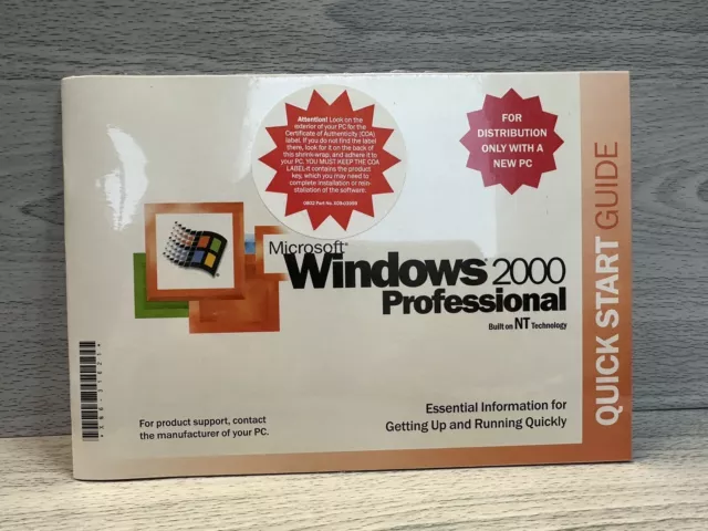 MICROSOFT WINDOWS 2000 PROFESSIONAL mit SP4 VOLLBETRIEBSSYSTEM MS WIN PRO =NEU=