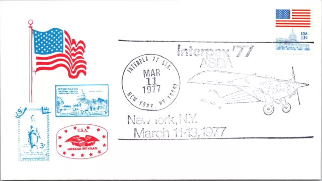 Us Event Cover Cacheted American Flaf At Asds Interpex New York 1977