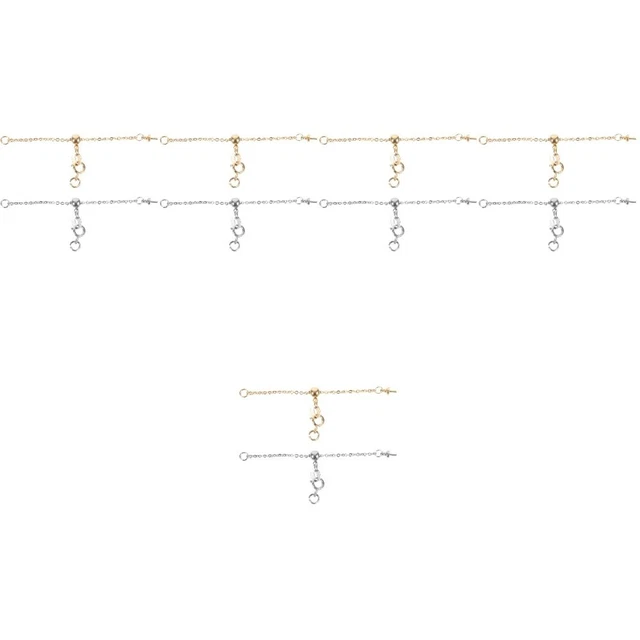 10 piezas Extensores de cadena de collar ajustable cadena de extensión de pulsera