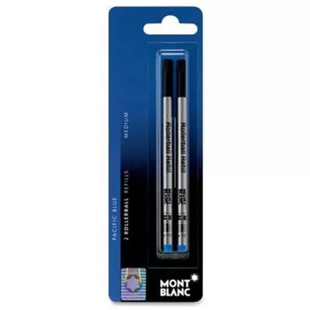 Montblanc(R) Refills, Rollerball, Medium Point,Pacific Blue, Pack Of 2