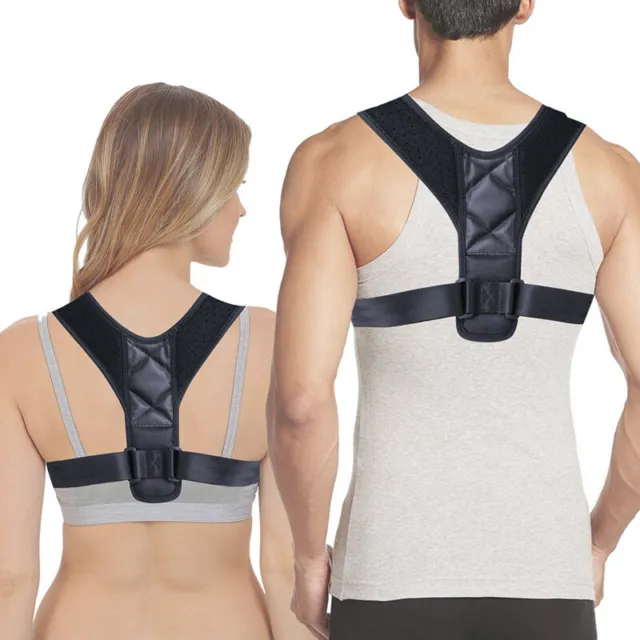 Men Women Adjustable Posture Corrector Back Support Shoulder Brace Belt Clavicle