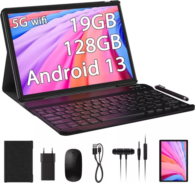 PC - Tablet 10 pollici Android 12, 11GB RAM+64 GB ROM (1TB), Octa Core, Tastiera