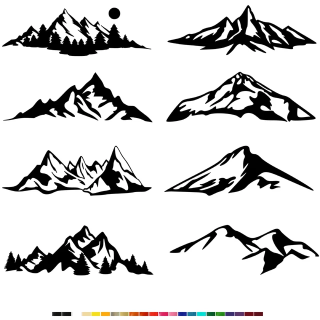 Mountain Ridge View Vinyl Decal Sticker Car Window Wall iPad Mug Hills Landscape