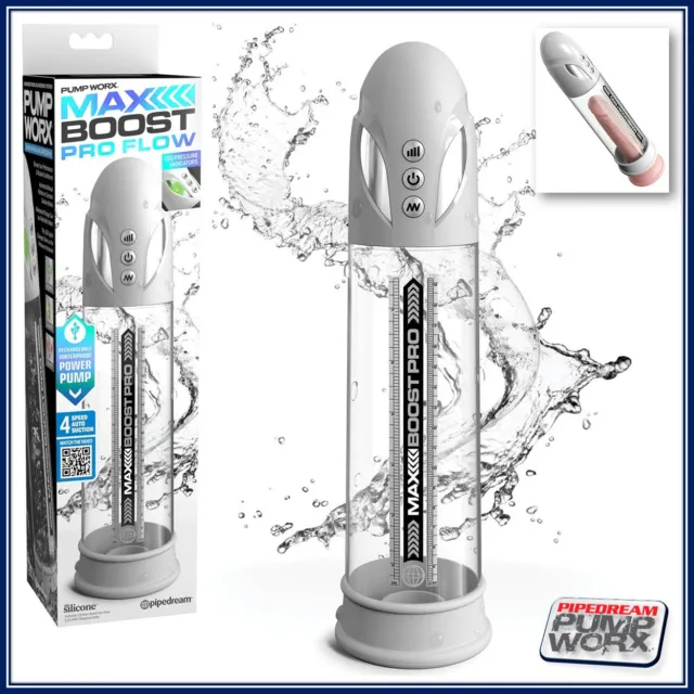 Sex Toys Pompa Uomo_Masturbator e Sviluppatore Max Boost Pro Flow Pump White idr