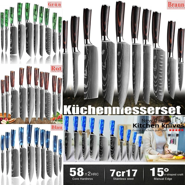 Küchenmesser Set Japanische Damaskus Laser Messerset Scharf Profi Kochmeser NEU