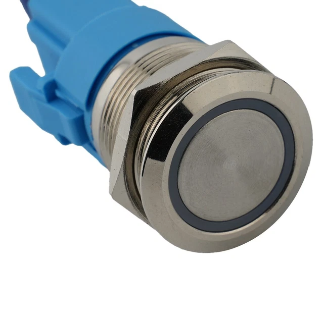 Bague bouton-poussoir de verrouillage interrupteur bouton-poussoir DEL alliage d