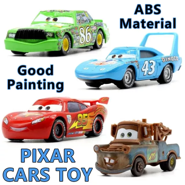3Pack Disney Pixar Cars King Lightning McQueen Chick Hicks Mattel Car Toy  1:55