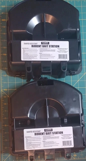 2 Pack HARRIS Tamper Resistant Rodent Bait Station Ratbox For Rats And Mice 1key
