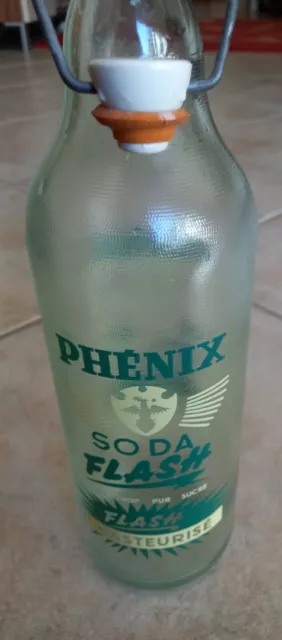 Bouteille Ancienne Limonade ou Soda Flash PHENIX (verte) Flash Pasteurisé