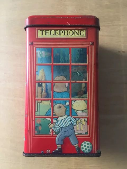 Ian Logan LTD London,Vintage Tin Coin Bank, Red Telephone,Size: 5-3/8”long x 3”W