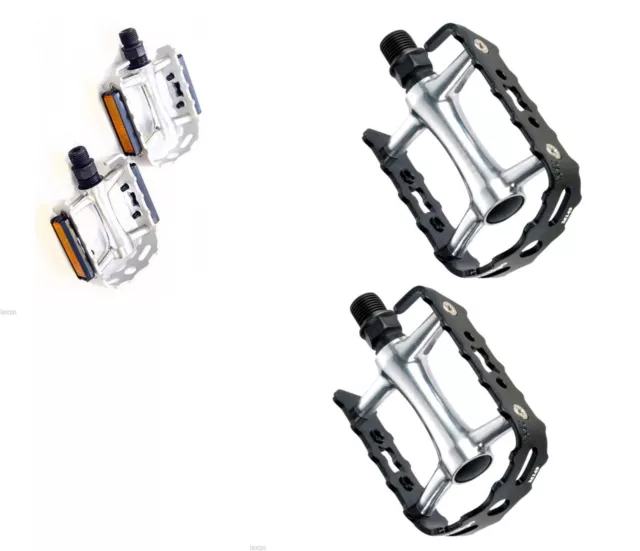 Wellgo M149 Alloy Pedals 9/16" Mountain Bike Silver & Black Bicycle Pedals