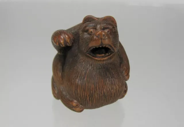 MASANAO, YAMADA, ISE, 19th C, Japanese Boxwood Netsuke, Tanuki Badger 2